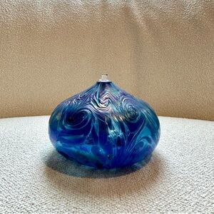 Black Sheep Glass Blue Glass Vase/Oil Lamp